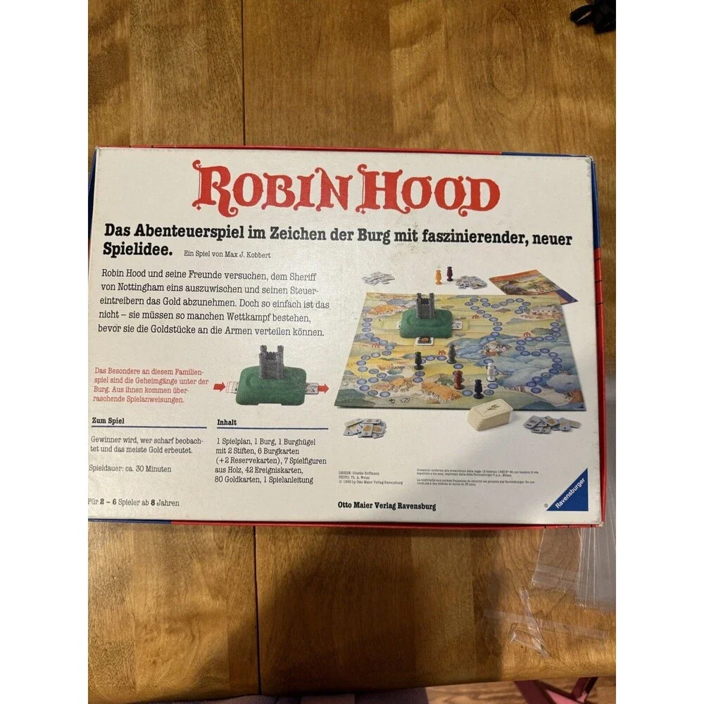 ROBIN HOOD Rare Vintage 1990 German Family Board Game By Ravensburger